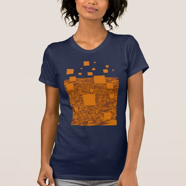 Camiseta Naranja Float Sci Resumen Patrón Arte Químico (Anverso)