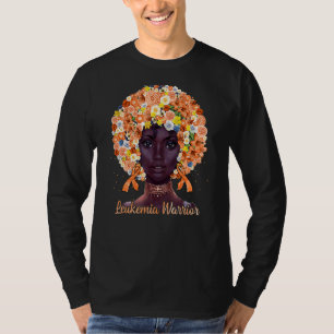 Camiseta Naranja Flores afro pelo mujer negra leucemia Warr