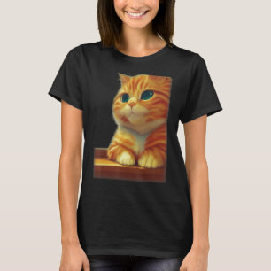 Camiseta Naranja Fluffy Chonky Tabby Cat En Bodega Eyes Cl