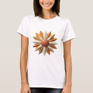 Camiseta Naranja Fresca FLOR NARANJA Y BLANCA Diseño Modern