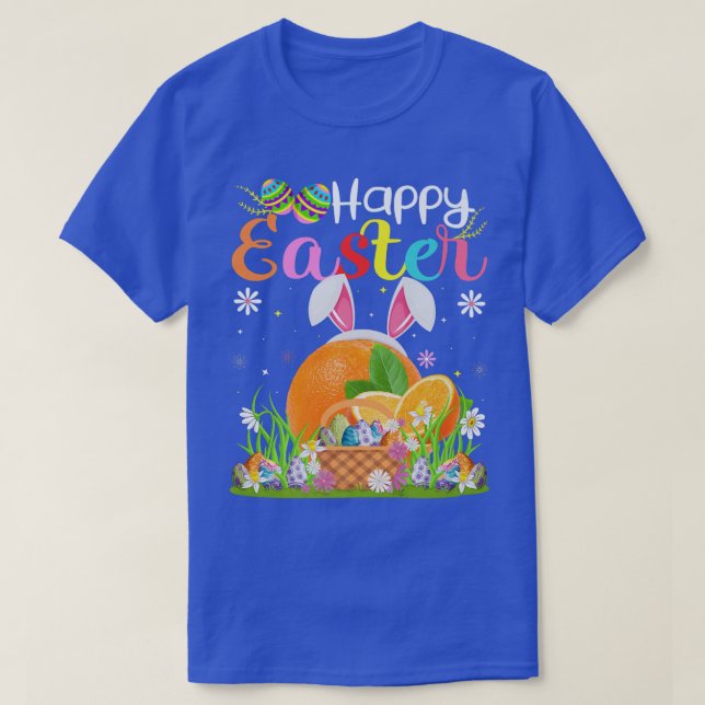 Camiseta Naranja Fruit Bunny Egg Hunting Funny Naranja Happ (Diseño del anverso)