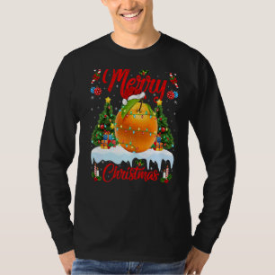 Camiseta Naranja Fruit Luces Navidad Árbol Santa Naranja