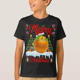 Camiseta Naranja Fruit Luces Navidad Árbol Santa Naranja