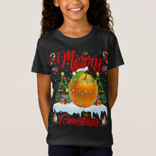Camiseta Naranja Fruit Luces Navidad Árbol Santa Naranja