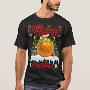 Camiseta Naranja Fruit Luces Navidad Árbol Santa Naranja