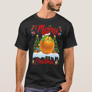 Camiseta Naranja Fruit Luces Navidad Árbol Santa Naranja