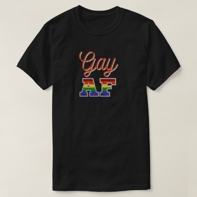 Camiseta Naranja gay arcoiris Purpurina (Diseño del anverso)