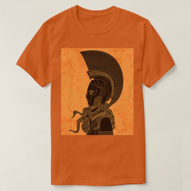 Camiseta naranja griego y dibujo de ánforas negras de athen (Diseño del anverso)