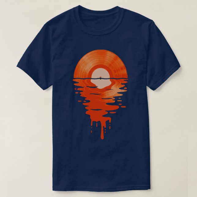 Camiseta Naranja Guay Music Vinyl Retro (Diseño del anverso)