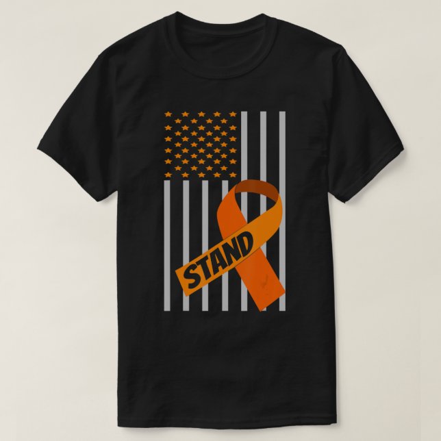 Camiseta Naranja guerrero Ribbon Leukemia Conciencia sobre  (Diseño del anverso)