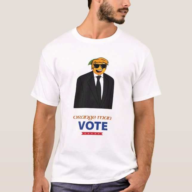 Camiseta Naranja hombre diseño político electoral estadouni (Anverso)