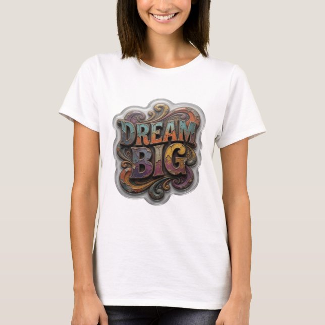 Camiseta naranja ingeniosa SUEÑA GRANDE (Anverso)
