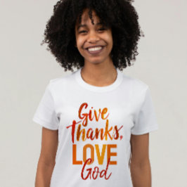 Camiseta Naranja Inspirador Da Gracias Dios Pintura Script