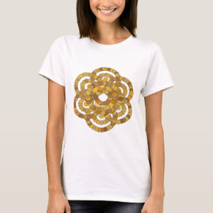 Camiseta Naranja Intenso ESPIRAL DORADA DE MONEDAS Diseño A