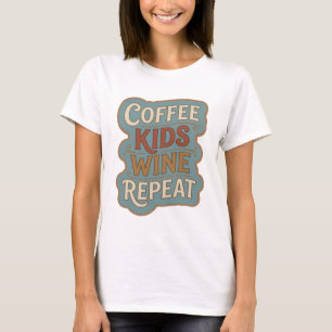 Camiseta NARANJA INTENSO NIÑOS CAFÉ VINO REPETICIÓN Imprimi