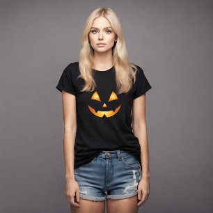 Camiseta Naranja Jack O Lantern y las mujeres de Halloween 
