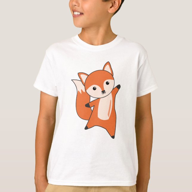 Camiseta Naranja Kawaii de Fox Forest Animal Foxes (Anverso)