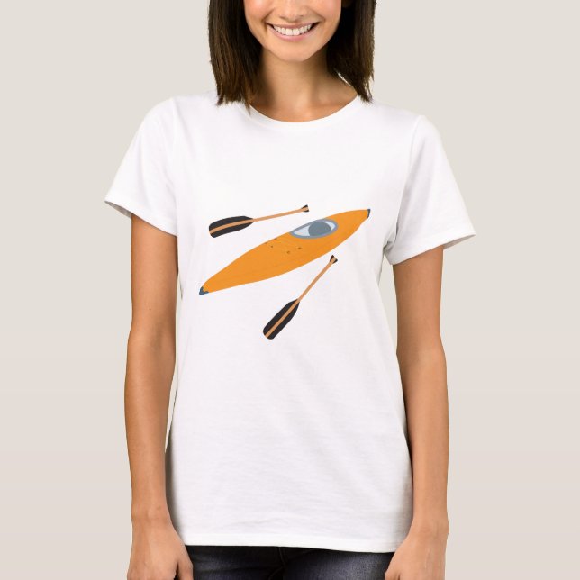 Camiseta Naranja Kayak con Oars (Anverso)