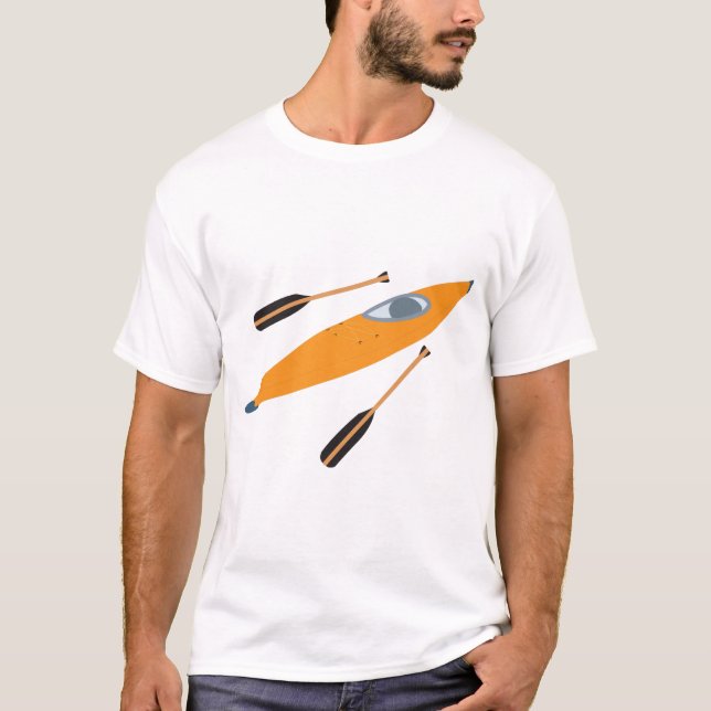 Camiseta Naranja Kayak con Oars (Anverso)