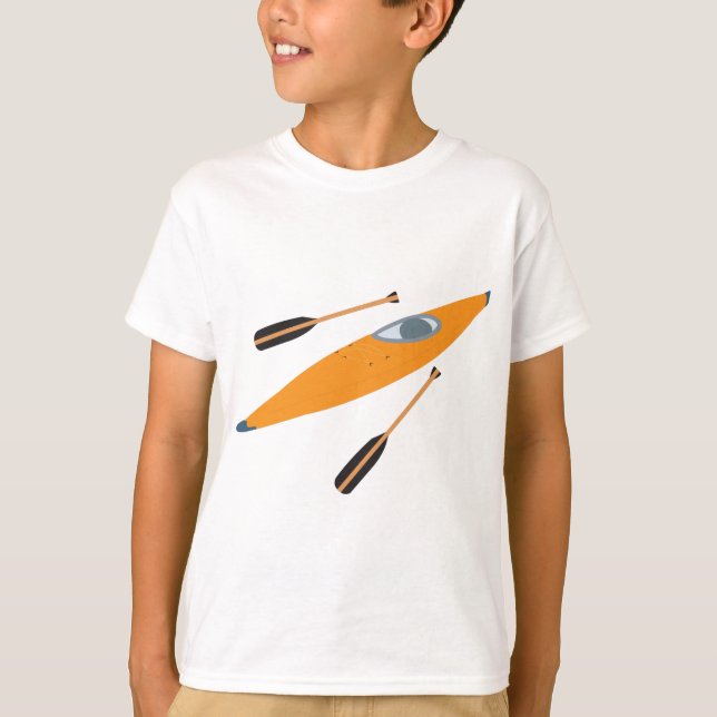 Camiseta Naranja Kayak con Oars (Anverso)
