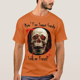 Camiseta Naranja Laughing Skull Bloody Halloween