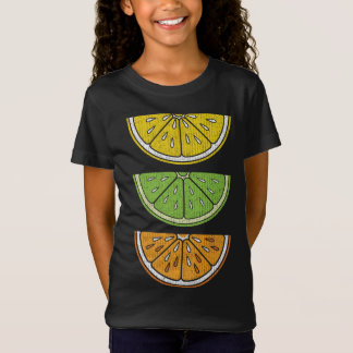 Camiseta Naranja Lemon Lime Slice Vintage Vegan Fruit Citru