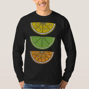 Camiseta Naranja Lemon Lime Slice Vintage Vegan Fruit Citru