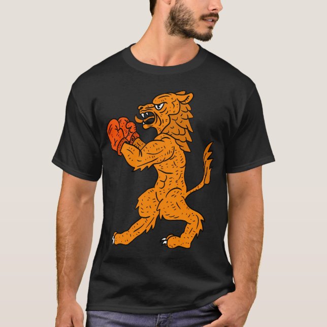 Camiseta Naranja León Holandés. Fútbol Y Boxeo. (Anverso)