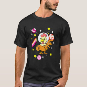 Camiseta Naranja lesbiana de pollo Orgullo Lesbiano Rosa