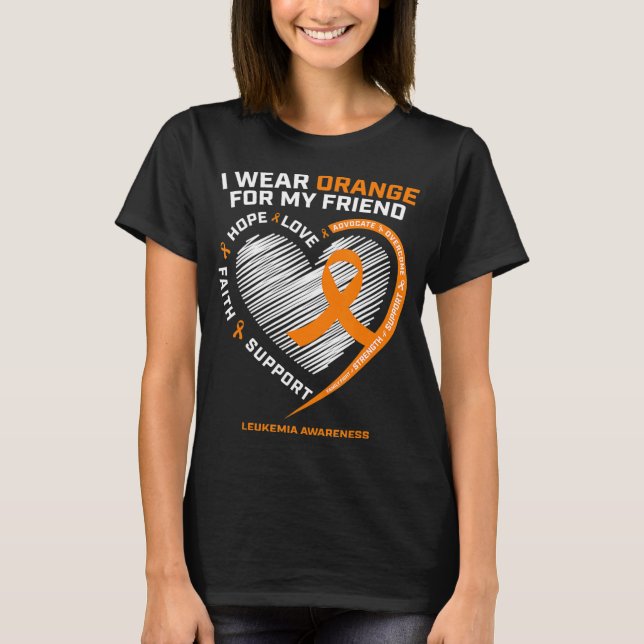 Camiseta Naranja Leucemia Awareness Frits Gifts Hombres Muj (Anverso)
