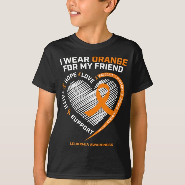 Camiseta Naranja Leucemia Awareness Frits Gifts Hombres Muj (Anverso)