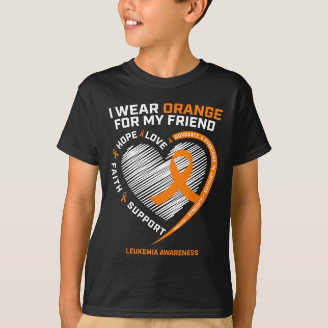 Camiseta Naranja Leucemia Awareness Frits Gifts Hombres Muj (Anverso)