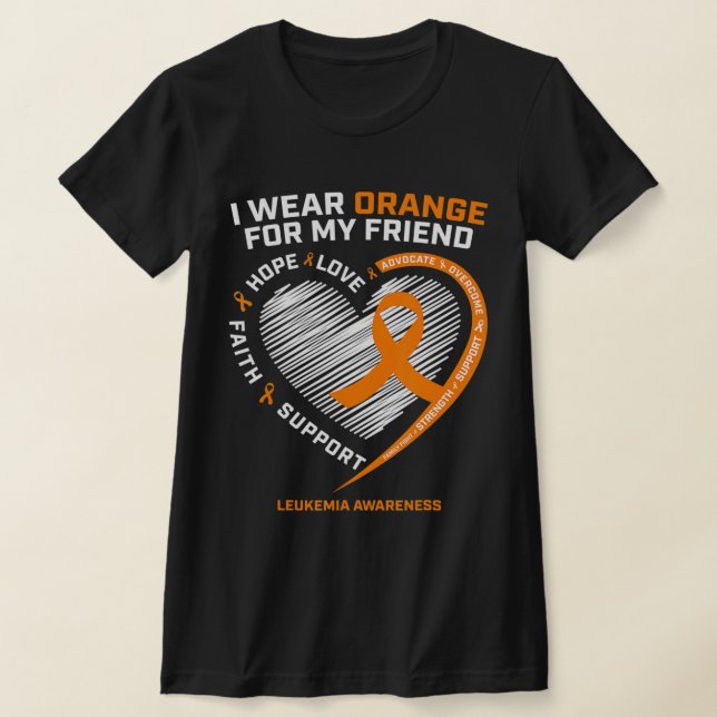 Camiseta Naranja Leucemia Awareness Frits Gifts Hombres Muj (Distribución)