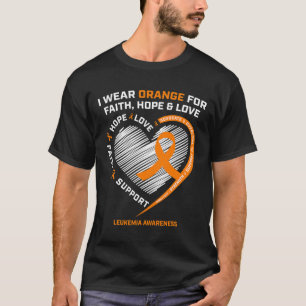 Camiseta Naranja Leucemia Conciencia Fe Esperanza Amor Cris