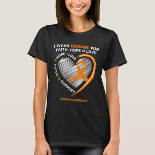 Camiseta Naranja Leucemia Conciencia Fe Esperanza Amor Cris