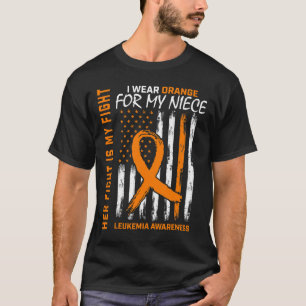 Camiseta Naranja Leucemia Conciencia sobre el cáncer Niece 
