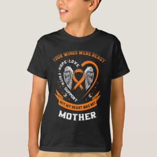 Camiseta Naranja Leukemia Conciencia Mamá Tus Alas Fueron L