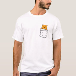 Camiseta Naranja lindo Gato agitación Hola