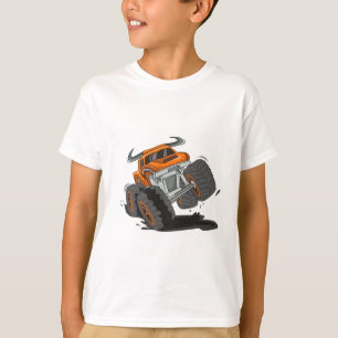 Camiseta Naranja lindo Monstruo negro camionero niños