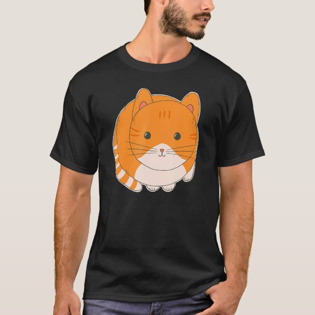 Camiseta Naranja lindo Tabby Cat Art (Anverso)