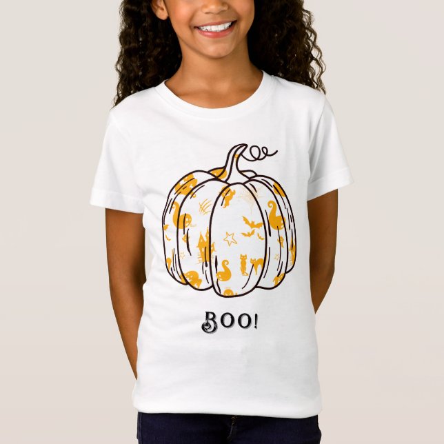 Camiseta Naranja lindo y espeluznante Jack-O’-Lantern (Anverso)