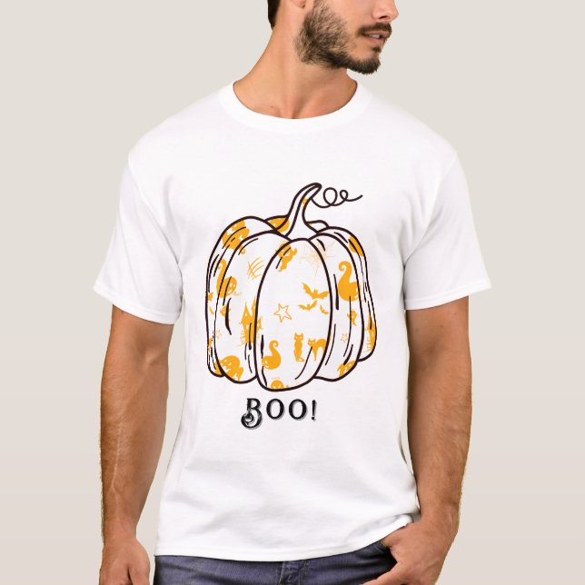 Camiseta Naranja lindo y espeluznante Jack-O’-Lantern (Anverso)