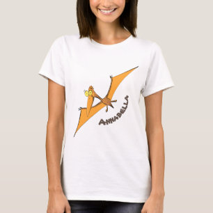 Camiseta Naranja lindo y gracioso personalizado pterodáctil
