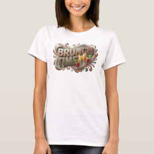 Camiseta naranja llamativa con cita BRUNCH TIME