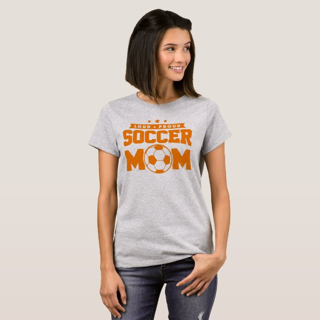 Camiseta Naranja Loud Orgulloso Diseño de Fútbol (Anverso completo)