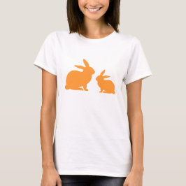 Camiseta Naranja Mama y Baby Bunny