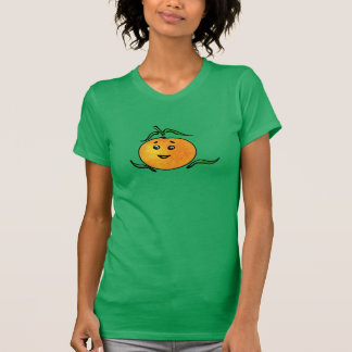 Camiseta Naranja mandarín lindo con cara sonriente