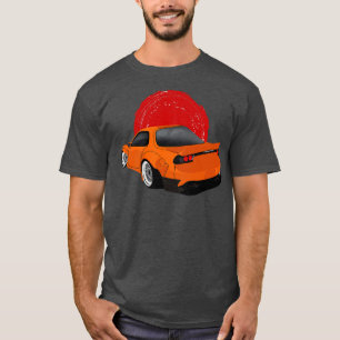 Camiseta Naranja Mazda RX7 Rocket Bunny Back View