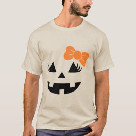 Camiseta Naranja minimalista Bow Design para Halloween