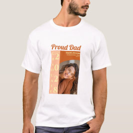 Camiseta naranja moderna de graduación con foto pa